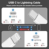 2Pack for iPhone14/13/12 Fast Charger Cable 6ft [Apple MFi Certified], USB Type C to Lightning Cable 6 Foot Apple iPhone Charging Cord for iPhone14 13 12 Pro XR XS Plus