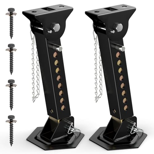 Telescoping Trailer Stabilizer Jacks 2 Pack, Trailer Stabilizer Jacks Adjustable from 12" to 18", Telescoping RV Camper Accessories, Slide Out Supports 1000 Lbs Capacity Each for Utility Trailer