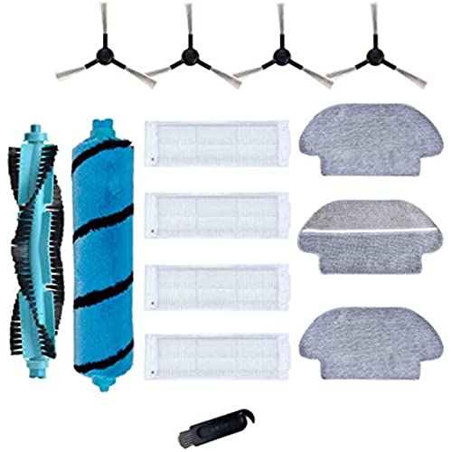 HARPRA Spare parts for Xiao-Mi Proscenic M6 Pro Mi robot vacuum mop P Mop Pro Viomi V2 V3 SE filter HE-PA cloth side mop roller brush vacuum cleaner accessories (Cyan Set)