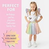 Expressions Girls Dress Up Rainbow Princess Butterfly Costume Skirt, Wings and Wand Set, Children Ages 3-10, One Size Fits All