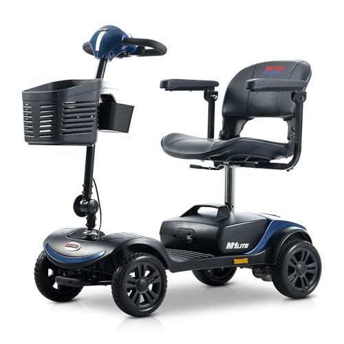 Metro Mobility Mobility Scooters for Adults, 4 Wheel Powered Mobility Scooters, Electric Scooter for Seniors Folding Mobility Scooter Lightweight 10 Miles Long Travel Range Blue