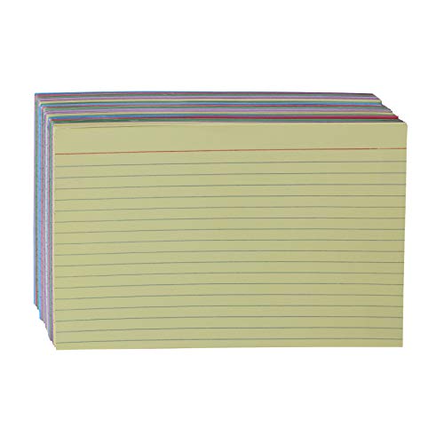 Amazon Basics Ruled Color Index Cards for Study and Note-Taking, 5" x 8", 300 Count/Cards, Assorted Colors