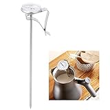 Coffee Thermometer Adjustable Hanging Milk Temperature Gauge Kitchen Accessory with Clip Brewing and Frothing Milk Thermometer for Cooking Coffee Baristas(Long)