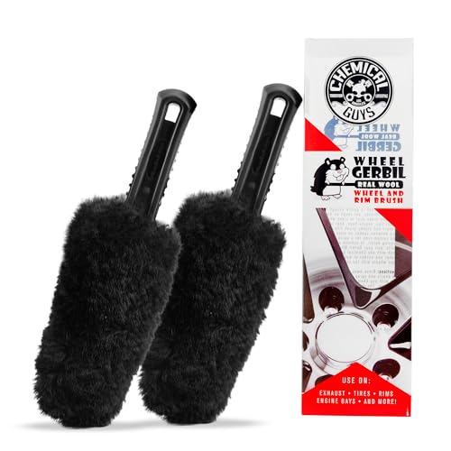Chemical Guys Gerbil Wheel and Rim Brush, Safe for Exhaust, Tires, Rims, Engine Bays, & More, 2 Pack