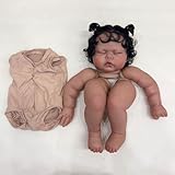 Pinky Reborn Reborn Baby Dolls Black Girl Kit 24 Inch Pickle Reborn Toddler Kits Already Painted Baby Kit with Rooted Hair DIY Accessories Supplies for Kids Age 3+