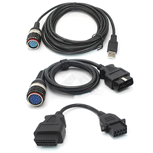 HIRINTOL 3PCS Connector Diagnostic Cable Adapter 88890304 88890305 88890306 for Volvo VOCOM 88890300 Truck Diagnostic Kit for Volvo Renault/UD/Mack Truck.