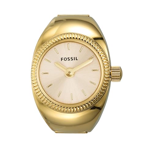 Fossil Women's Quartz Stainless Steel Two-Hand Watch Ring, Color: Gold (Model: ES5246)