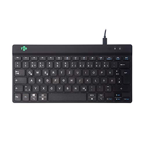R-Go Tools Break Keyboard, German QWERTZ Layout, Mini Keyboard without Number Pad, with Pause Display, Ergonomic Compact Design, USB Wired, Black