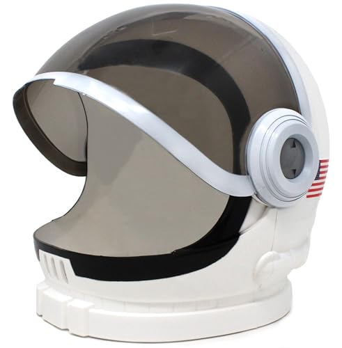 Spooktacular Creations Astronaut Helmet with Movable Visor Pretend Play Toy Set for School Classroom Dress Up, Role Play Accessory