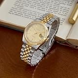 Baltany S4084 Dress Watch for Men NH35 Movement Retro 36MM Automatic Wristwatch with Fluted Bezel (Gold Dial)