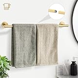 TURS Brushed Gold 5 Piece Bathroom Hardware Set, SUS304 Stainless Steel 24 Inch Bath Towel Bar Set, Round Bathroom Accessories Kit Wall Mounted