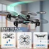 Drone with 1080P Camera for Beginners, 2025 𝑵𝑬𝑾 Foldable Drone with Upgrade Altitude Hold, Gestures Selfie, Waypoint Fly, Headless Mode, 3D Flip, One Key Start, 3 Speed Mode, Circle Fly, 2 Batteries