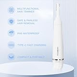 HEBECA Nose Hair Trimmer for Women and Men, 3-in-1 Electric Facial Hair Removal Rechargeable Portble Waterproof Face Shaver Razor for Nose Ear Eyebrow Peach-Fuzz Lips Chin FT3001