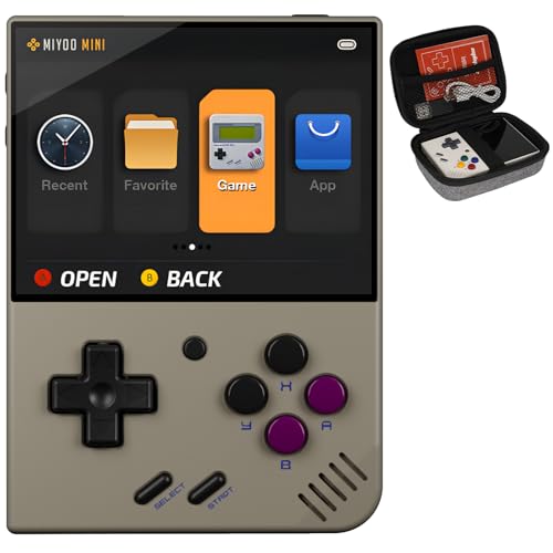 Miyoo Mini Plus 128GB Retro Game Console – Handheld Portable Gaming System, 3.5" HD Screen, Long Battery Life, Supports Multiple Emulator Formats for Retro Gaming (Gray 128G)