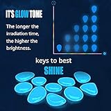 Anothera 1000 pcs Blue Glowing Rocks Glow in The Dark Pebbles Solar Stones Outdoor Garden Lawn Walkway Decorative (Blue)