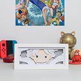 Unortha Anime LED Light Box, Manga Shadow Box Frame, Anime Paper Cut Light Box, Table Lamp for Anime Enthusiasts, RGB Multi Color Light, Night Light for Room Decor, Unique Anime Desk Decor (Luffy)