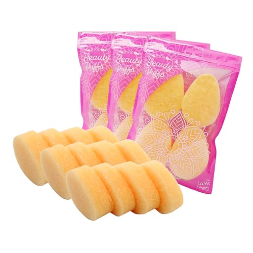Earth & I - for Sensitive Skin - Gentle Face Exfoliator Puffs, Facial Scrubber for Women, Facial sponges for Washing face Dermatology exfoliating Pads, buf puf Facial Sponge face scrubbers -12ct