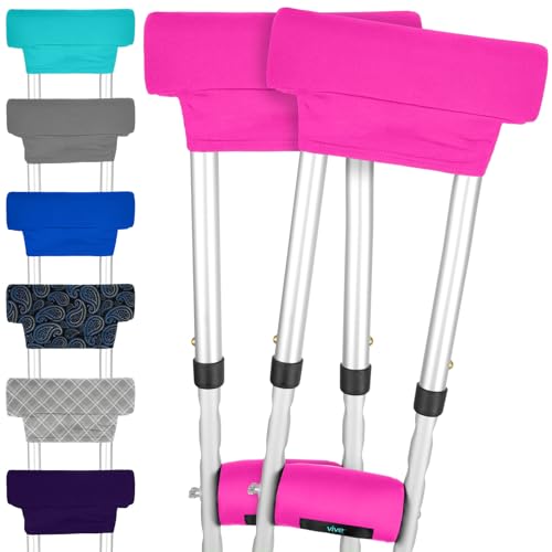 Vive Premium Crutch Pads & Hand Grips - Comfortable, Breathable, Machine Washable Padding - Moisture Wicking & Odor Reducing Pillow Accessory Covers for Adult & Youth Walking Crutches