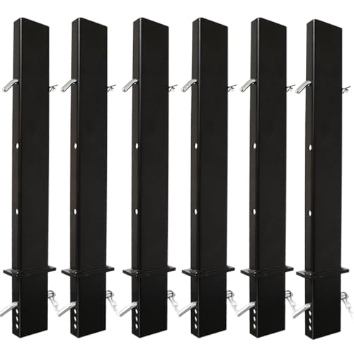 BoxerTool 30" Heavy Duty Adjustable C Channel Pipe Stake for Flatbed Trailer Hauler – Made of Steel - 6 Pack