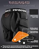 SHINYPRO Protective Padded Shorts for Snowboarding and Skating,Tear Resistance Butt Pad Heavy Duty Protection,All Pads are Removable Black