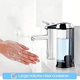 Secura 17oz Automatic Liquid Soap Dispenser, Touchless Battery Operated Hand Soap Dispenser with Adjustable Soap Dispensing Volume Control Dial, Personal Care Dispenser for Household Use (Chrome)