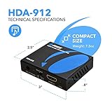 OREI 4K 60Hz 18G HDMI 2.0 Audio Converter Extractor - SPDIF + 3.5mm Output - HDCP 2.2 - Dolby Digital/DTS Passthrough CEC, HDR, Dolby Vision, HDR10 Support (HDA-912)