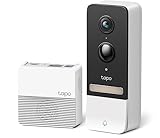Tapo TP-Link Smart Video Doorbell Camera, Battery Powered, Chime Included, 2K 5MP, Color Night Vision, 2-Way Audio, Free AI Detection, Cloud/SD Card Storage, Works w/Alexa & Google Home, D230S1