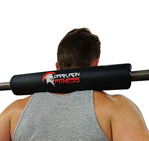 Dark Iron Fitness Barbell Pad - Logo Print - Extra Thick Padding for Weight Training, Squatting, Hip Thrusts Exercise Bar Protection & Support