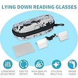 Clip on Lazy Glasses,Laying down reading glasses,Adjustable Look Down Glasses for Nearsighted People,Rotatable 90 Degrees Prism Glasses for Crocheting Knitting Watching Reading in Bed Sofa Chair