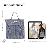 OUYGZOU Fashion Washed Denim Blue Backpack College Style Handbags Women Shoulder Bag Student School Bag Teenage Couple Travel Rucksacks (Denim blue)