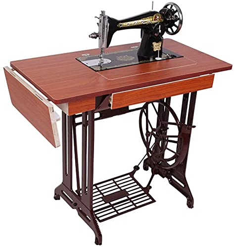 sxysdkjco Sewing Machines Vintage Sewing Machine Household Foot-Operated Manual Tailor Head Eat Thick Sewing Machine with Iron Frame - Old Fashioned(Size:a)