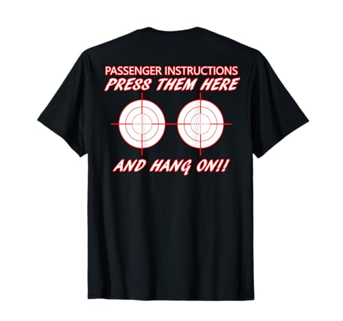 Biker Motorcycle Press Them Here And Hang On Boobs Target T-Shirt