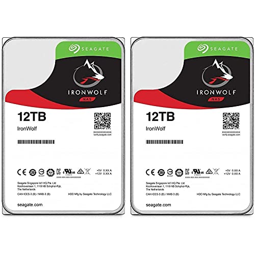 Seagate IronWolf ST12000VN0008 12 TB Hard Drive - SATA 600-3.5" Drive - Internal - 7200RPM - 256 MB Buffer 2 Pack