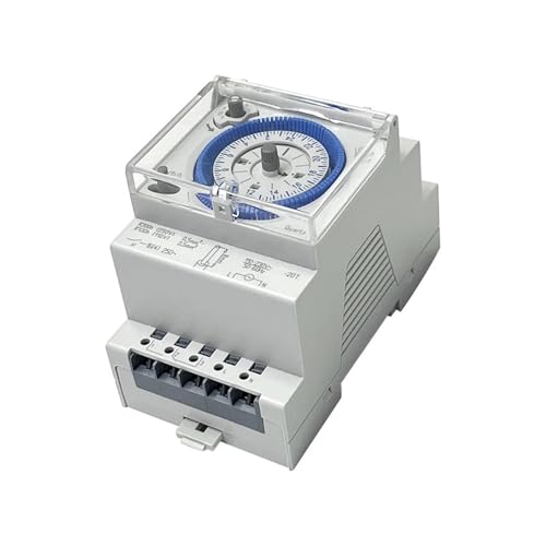 QXCIVR SUL181d Mechanical Day Timer OURTOP 100-240 VAC Power Reserve 200 Hours Din-Rail 24 Hour Analogue Time Switches