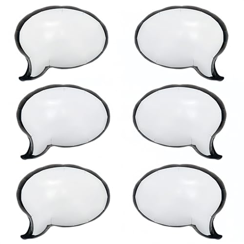 Speech Bubble Foil Balloon/Comic Style Dialog Box Balloon for Party Photo Props/DIY Messages/Birthday Parties/Fun Events/Photo Booths & Social Media Props