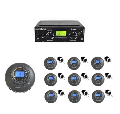 Enersound 10-Person Assistive Listening System - US-Based 3-Year Warranty and Phone Support - Includes ADA Plaque - Ideal for Church Schools Theaters Venues (For 10 People)