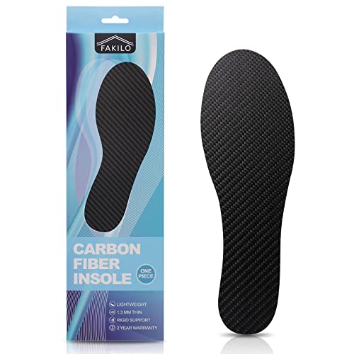 Carbon Fiber Insole 1 Piece, FAKILO Carbon Fiber Foot Plate Shoes Insert for Women Men, Rigid Support for Hallux Rigidus, Turf Toe, Foot Fractures, Mortons Toe - 233mm