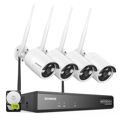 SANNCE 1080P POE Security Camera System with 4pcs 1920TVL Outdoor CCTV Cameras, Easy PoE Installation, Real Plug & Play Network Video XPOE Surveillance System,NO Hard Drive