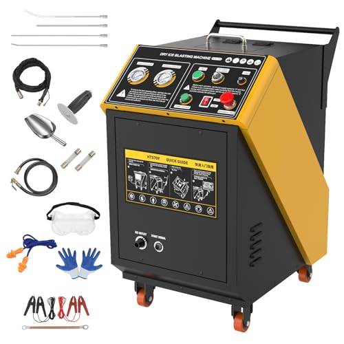 Dry Ice Blasting Machine HTS709 Dry Ice Cleaning Machine,Dual Pressure Gauge Dry Ice Blaster,High-Efficiency Dry Ice Machine,Automotive Engine Intake Valve Cleaner,Car Dry Ice Blaster Machine 110/220V