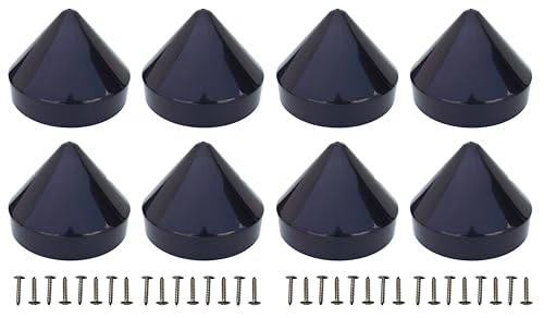 JSP Manufacturing 8 Pack Cone Marine Dock Piling Caps, Dock Pylon Cover Caps for Marine Boat Docks, Floating Docks, Piers (Black, 7 inch)