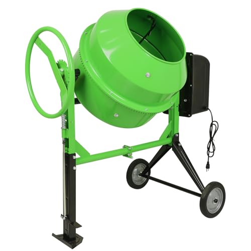 Cimcame Concrete Mixer 5.7 Cu Ft Portable Wheelbarrow Electric Cement Mixing Machine for Stucco Mortar Seeds