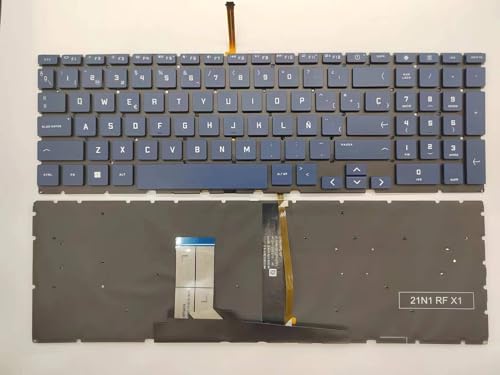 GHARIKA Laptop Replacement SP Spanish layout keyboard for HP Victus 15-FA 15-FB 16-E 16-D 16T-D TPN-Q263 TPN-Q264 Blue with Backlit, Black