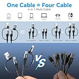 Miger Coiled Lightning Cable [2Pack 4FT] 4 in 1 Multi Charging Cable 60W Fast Charging Retractable Charger Cord for iPhone 15/14/13/12/11 Pro Max/XS MAX/XR/XS/X/8/7/6 Plus/iPad/AirPods/MacBook/CarPlay