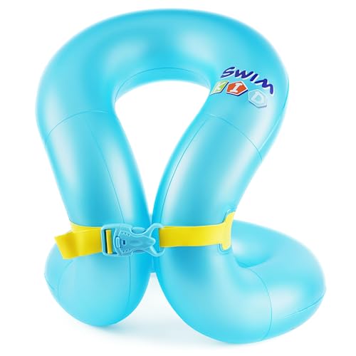 Kids Swim Vest, Pool Floaties for Kids 6-14 yrs, Learn to Swim Arm Float Fits Children 50-88 Lbs, Swim Trainer with Dual Air Chambers & Adjustable Safety Buckle, Swimming Ring for Beach & Pool