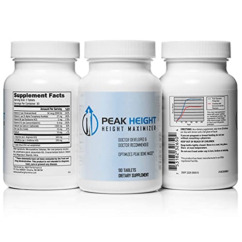 1 Grow Taller Height Pill Supplement-Peak Height 6 Month Supply-Height Supplement-Doctor Recommended, 90 tablets( pack of 6)