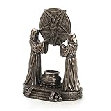 Veronese Design 7 1/4" Sigil of Baphomet Occult Altar Backflow Incense Burner Resin Sculpture Bronze Finish