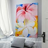 Hibiscus with Plumeria 1939 By Georgia O'Keefe Canvas Prints Wall Art Modern Poster Art Paintings on Canvas for Home Room Office Wall Decoration 16x24inch(40x60cm)