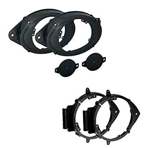 2 Pair 6+-Inch 6" 6.5" 6.75" (or 6x9" Front) Car Speaker Install Adapter Mount Bracket Plates for Aftermarket Speaker Installation Made for Select 2014-2022 GM GMC Chevrolet Vehicles