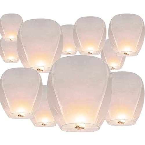 11 Packs Paper Lanterns for White, to Coordinate Paper Lanterns for Celebrations of Family, Weddings, Birthdays, Memorials, Parties.