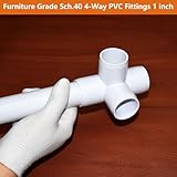 letsFix 1" PVC Fittings 4 Way (10-Pack), Furniture Grade PVC Pipe Connector 1 Inch PVC Elbow for All DIY PVC Structure and Frames, UV Resistant, Fits 1" Sch 40 PVC Pipes